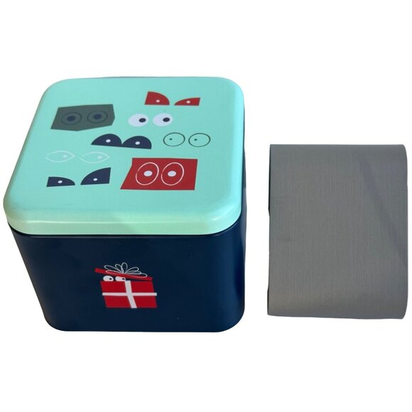 2017 Christmas Holiday Fossil Watch Holder ONLY Metal Tin Box Cases 2.75" Tall - Picture 1 of 15